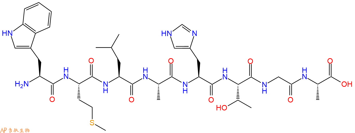 专肽生物产品H2N-Trp-Met-Leu-Ala-His-Thr-Gly-Ala-OH