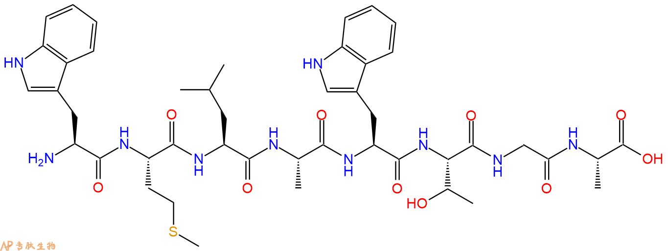 专肽生物产品H2N-Trp-Met-Leu-Ala-Trp-Thr-Gly-Ala-OH