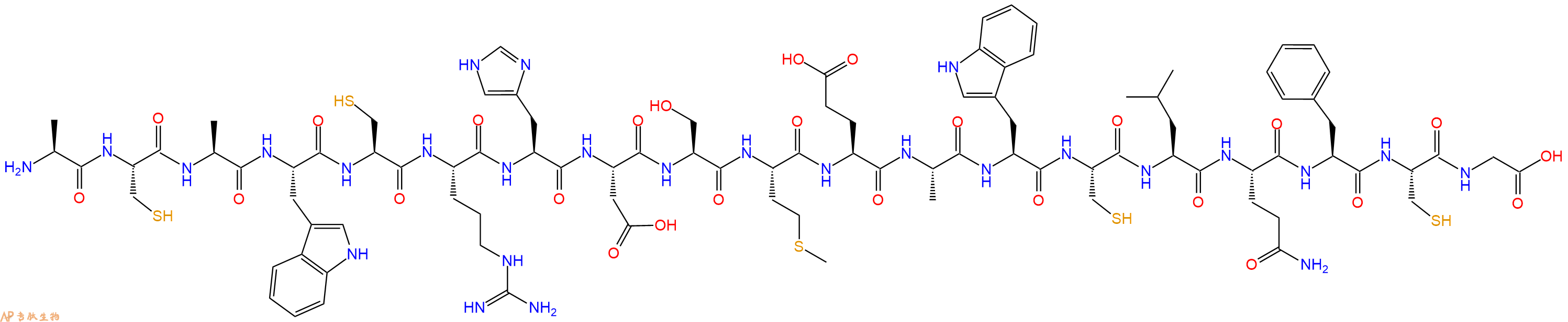 专肽生物产品H2N-Ala-Cys-Ala-Trp-Cys-Arg-His-Asp-Ser-Met-Glu-Ala-Trp-Cys-Leu-Gln-Phe-Cys-Gly-OH