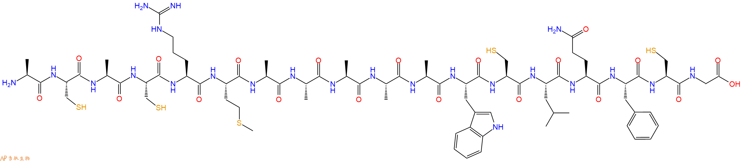 专肽生物产品H2N-Ala-Cys-Ala-Cys-Arg-Met-Ala-Ala-Ala-Ala-Ala-Trp-Cys-Leu-Gln-Phe-Cys-Gly-OH