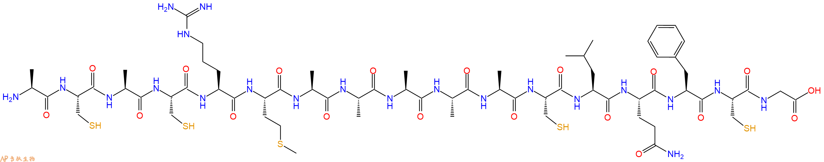 专肽生物产品H2N-Ala-Cys-Ala-Cys-Arg-Met-Ala-Ala-Ala-Ala-Ala-Cys-Leu-Gln-Phe-Cys-Gly-OH