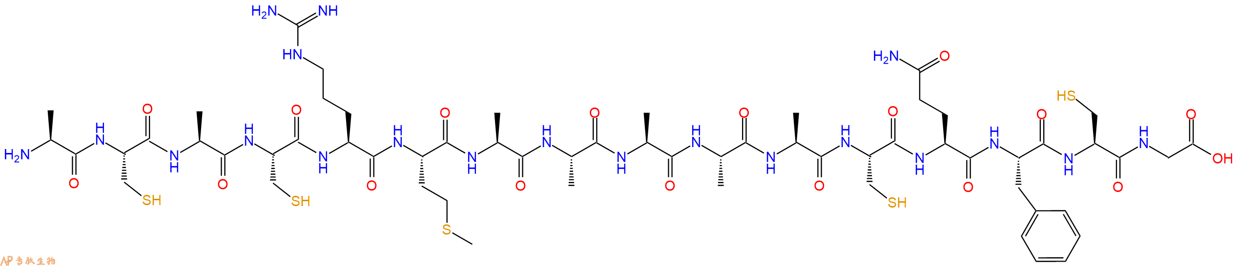 专肽生物产品H2N-Ala-Cys-Ala-Cys-Arg-Met-Ala-Ala-Ala-Ala-Ala-Cys-Gln-Phe-Cys-Gly-OH