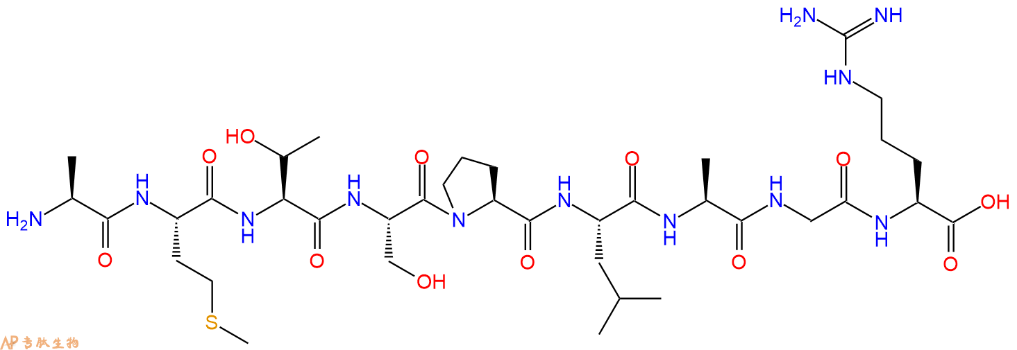 专肽生物产品H2N-Ala-Met-Thr-Ser-Pro-Leu-Ala-Gly-Arg-OH