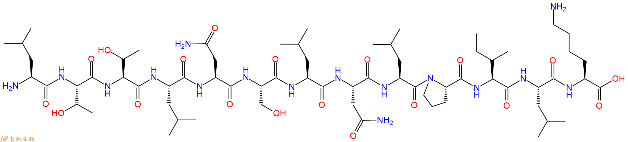 专肽生物产品H2N-Leu-Thr-Thr-Leu-Asn-Ser-Leu-Asn-Leu-Pro-Ile-Leu-Lys-OH