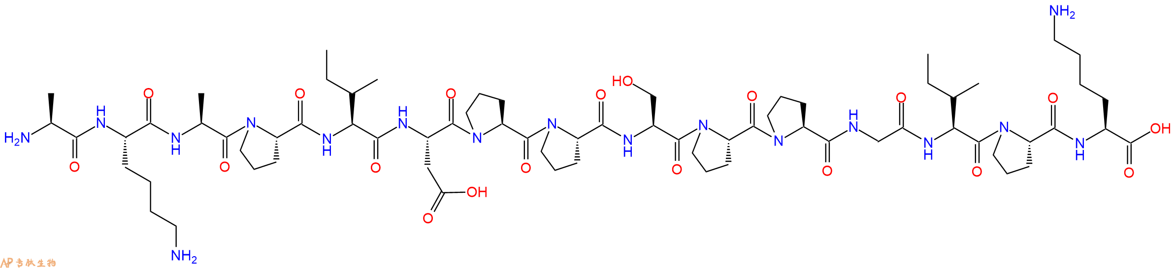 专肽生物产品H2N-Ala-Lys-Ala-Pro-Ile-Asp-Pro-Pro-Ser-Pro-Pro-Gly-Ile-Pro-Lys-OH