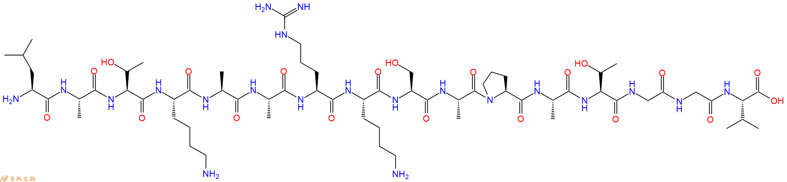 专肽生物产品H2N-Leu-Ala-Thr-Lys-Ala-Ala-Arg-Lys-Ser-Ala-Pro-Ala-Thr-Gly-Gly-Val-OH