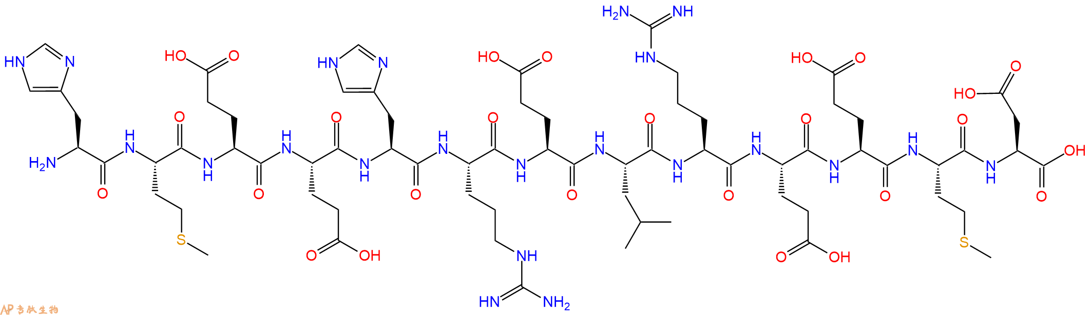 专肽生物产品H2N-His-Met-Glu-Glu-His-Arg-Glu-Leu-Arg-Glu-Glu-Met-Asp-OH