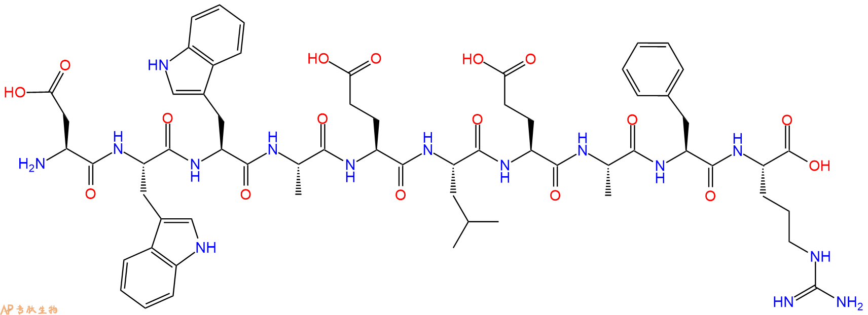 专肽生物产品H2N-Asp-Trp-Trp-Ala-Glu-Leu-Glu-Ala-Phe-Arg-OH
