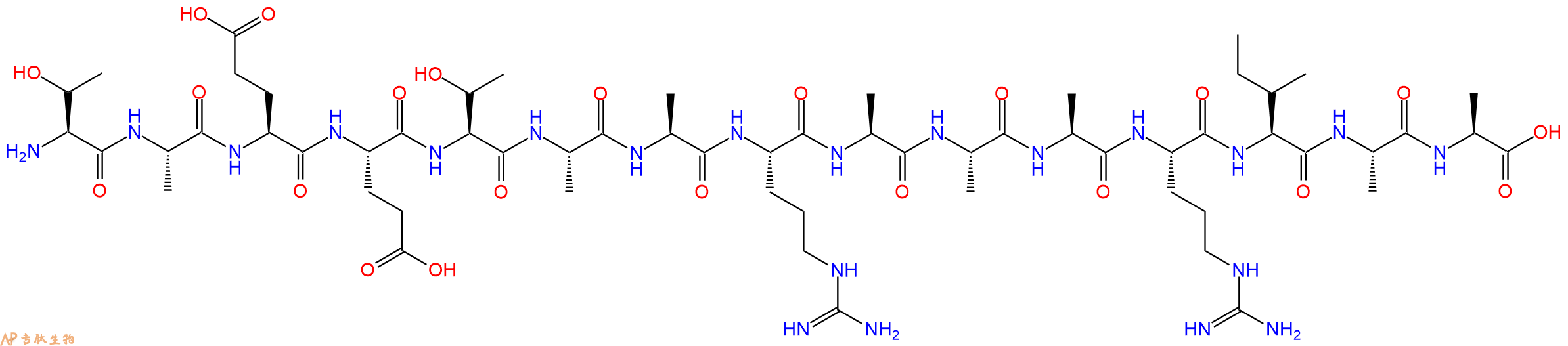 专肽生物产品H2N-Thr-Ala-Glu-Glu-Thr-Ala-Ala-Arg-Ala-Ala-Ala-Arg-Ile-Ala-Ala-OH