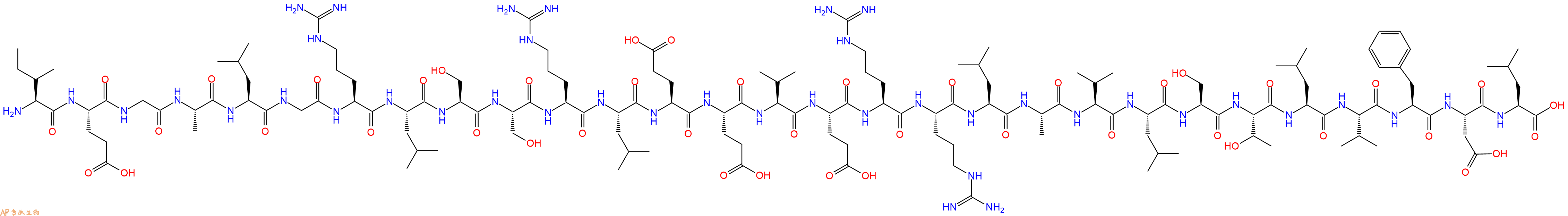 专肽生物产品H2N-Ile-Glu-Gly-Ala-Leu-Gly-Arg-Leu-Ser-Ser-Arg-Leu-Glu-Glu-Val-Glu-Arg-Arg-Leu-Ala-Val-Leu-Ser-Thr-Leu-Val-Phe-Asp-Leu-OH