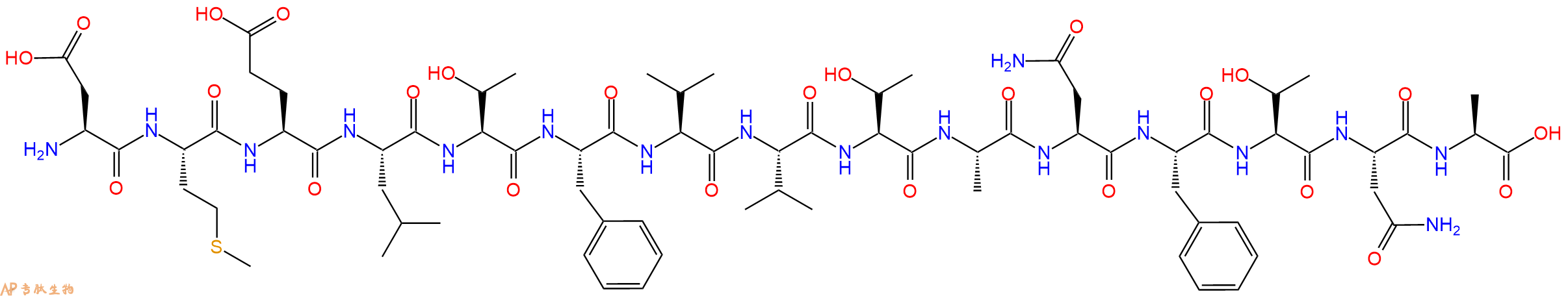 专肽生物产品H2N-Asp-Met-Glu-Leu-Thr-Phe-Val-Val-Thr-Ala-Asn-Phe-Thr-Asn-Ala-OH