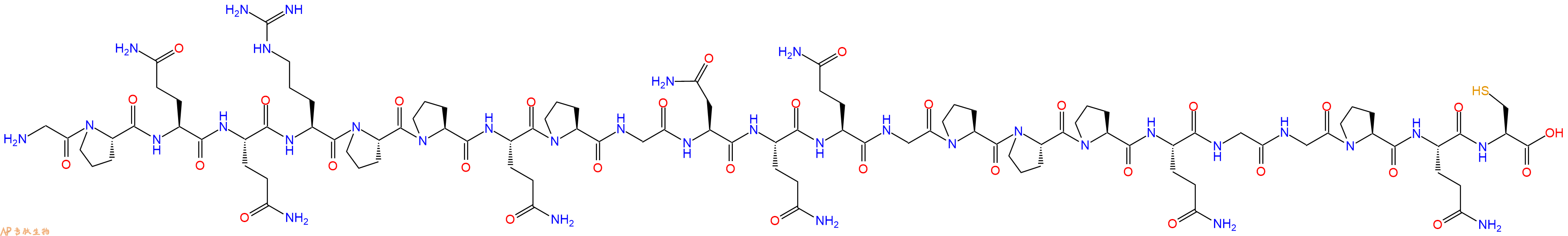 专肽生物产品H2N-Gly-Pro-Gln-Gln-Arg-Pro-Pro-Gln-Pro-Gly-Asn-Gln-Gln-Gly-Pro-Pro-Pro-Gln-Gly-Gly-Pro-Gln-Cys-OH