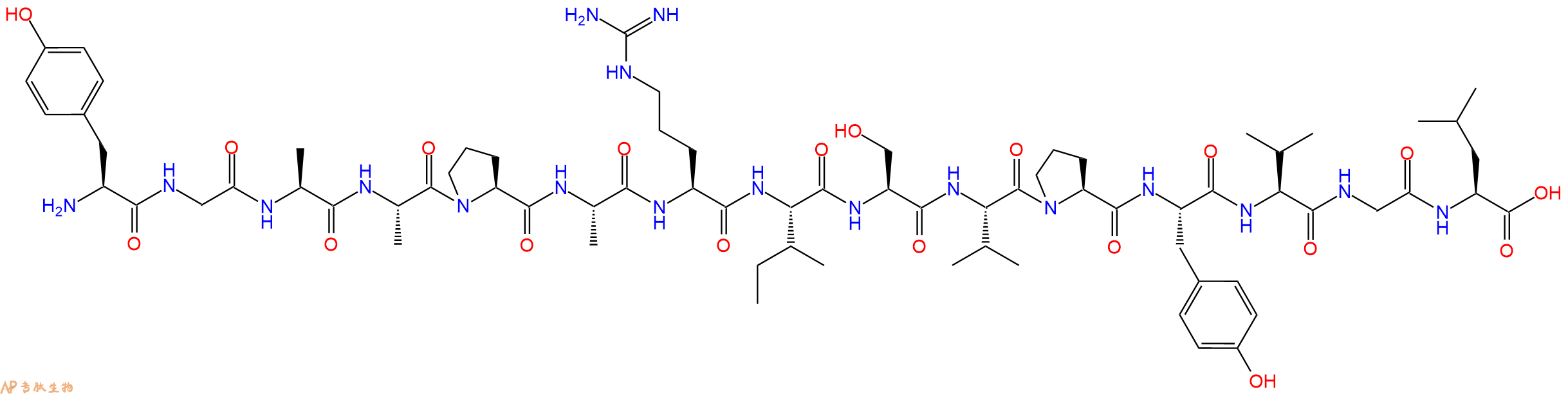 专肽生物产品H2N-Tyr-Gly-Ala-Ala-Pro-Ala-Arg-Ile-Ser-Val-Pro-Tyr-Val-Gly-Leu-OH