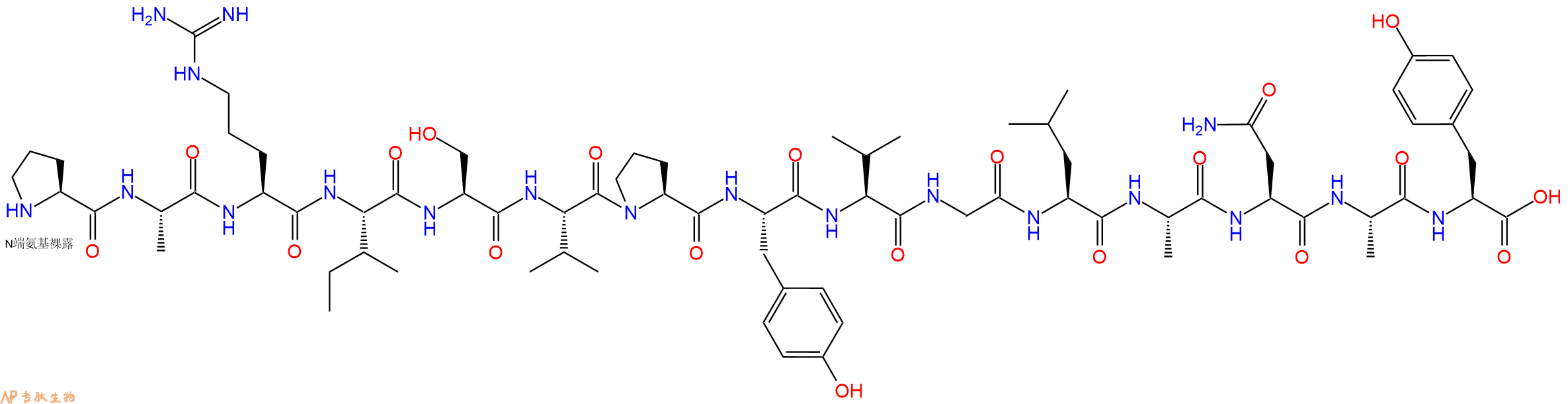 专肽生物产品H2N-Pro-Ala-Arg-Ile-Ser-Val-Pro-Tyr-Val-Gly-Leu-Ala-Asn-Ala-Tyr-OH