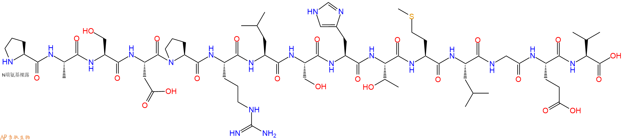 专肽生物产品H2N-Pro-Ala-Ser-Asp-Pro-Arg-Leu-Ser-His-Thr-Met-Leu-Gly-Glu-Val-OH