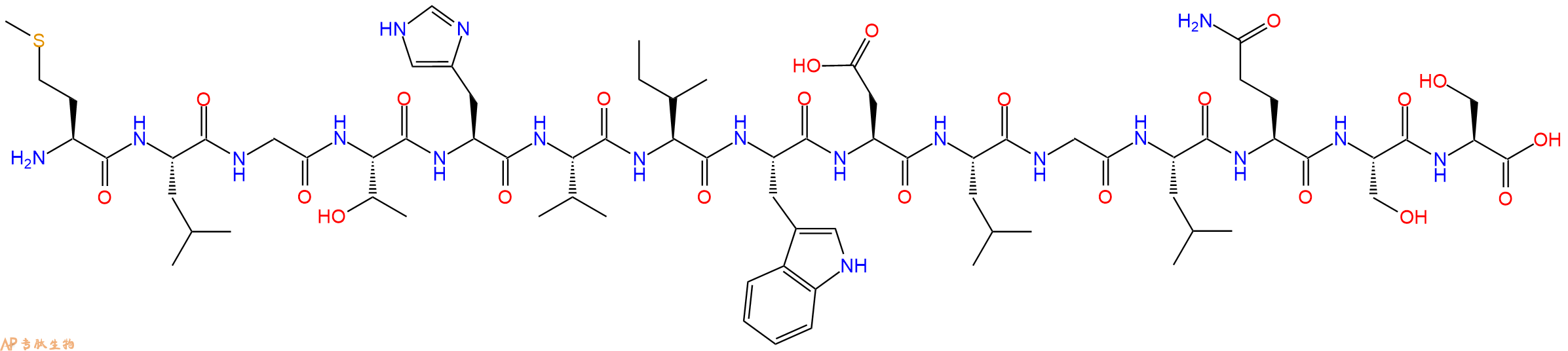 专肽生物产品H2N-Met-Leu-Gly-Thr-His-Val-Ile-Trp-Asp-Leu-Gly-Leu-Gln-Ser-Ser-OH