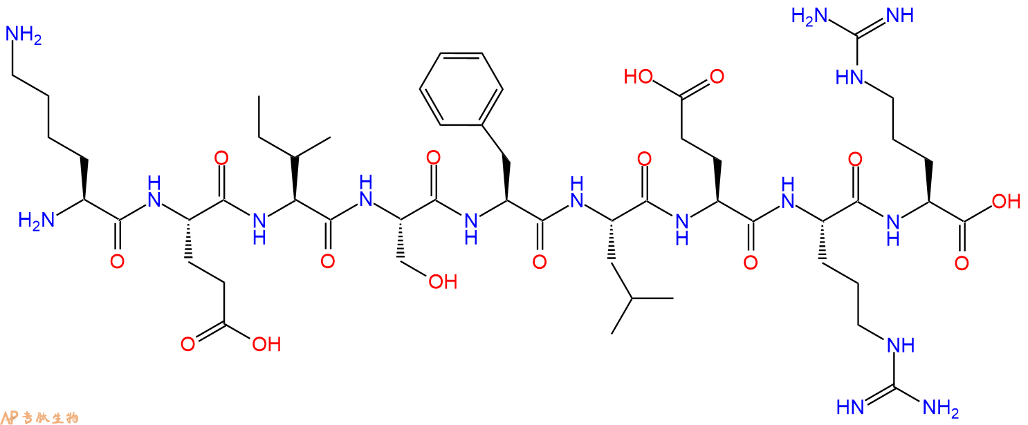 专肽生物产品H2N-Lys-Glu-Ile-Ser-Phe-Leu-Glu-Arg-Arg-OH