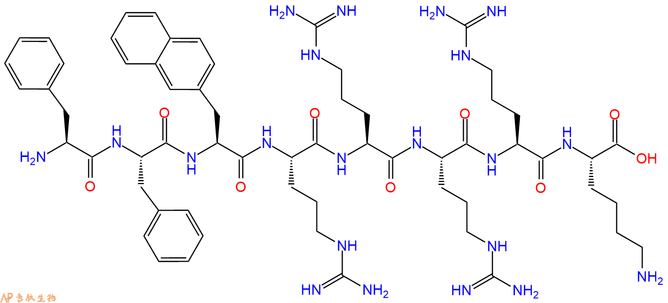 专肽生物产品H2N-Phe-Phe-2Nal-Arg-Arg-Arg-Arg-Lys-OH