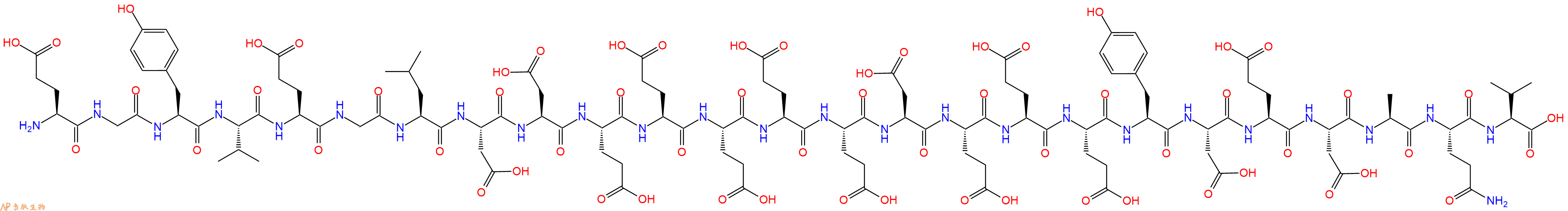 专肽生物产品H2N-Glu-Gly-Tyr-Val-Glu-Gly-Leu-Asp-Asp-Glu-Glu-Glu-Glu-Glu-Asp-Glu-Glu-Glu-Tyr-Asp-Glu-Asp-Ala-Gln-Val-OH