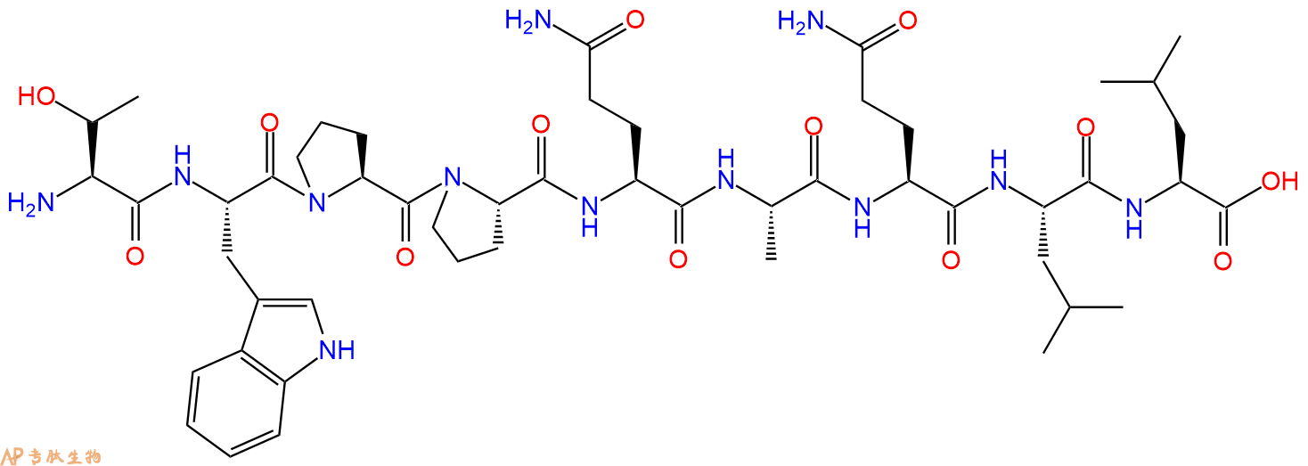 专肽生物产品H2N-Thr-Trp-Pro-Pro-Gln-Ala-Gln-Leu-Leu-OH