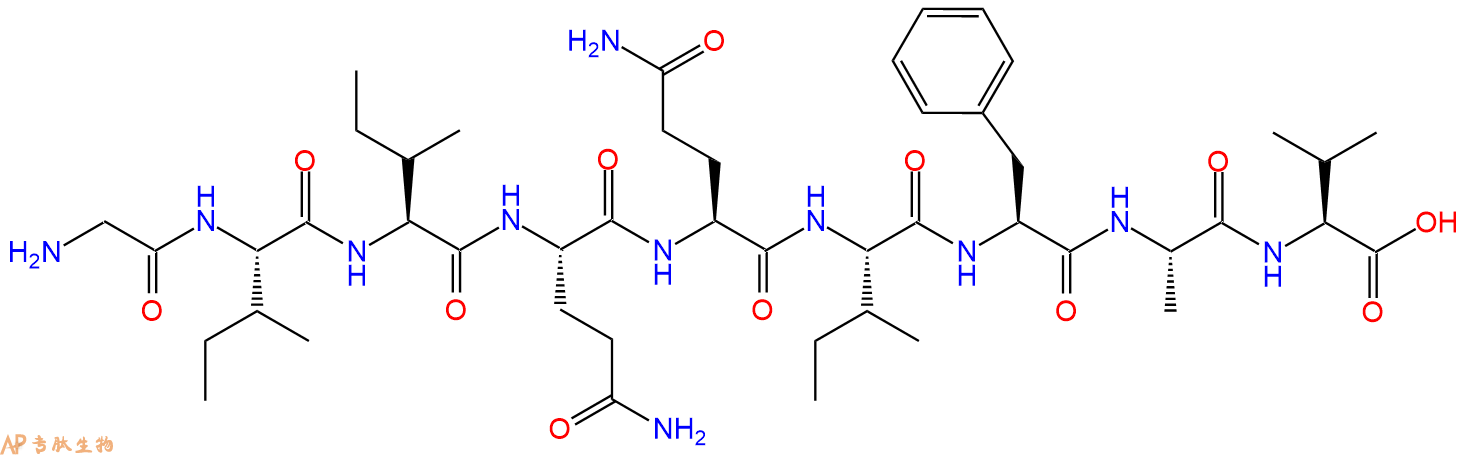 专肽生物产品H2N-Gly-Ile-Ile-Gln-Gln-Ile-Phe-Ala-Val-OH