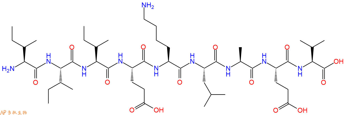 专肽生物产品H2N-Ile-Ile-Ile-Glu-Lys-Leu-Ala-Glu-Val-OH