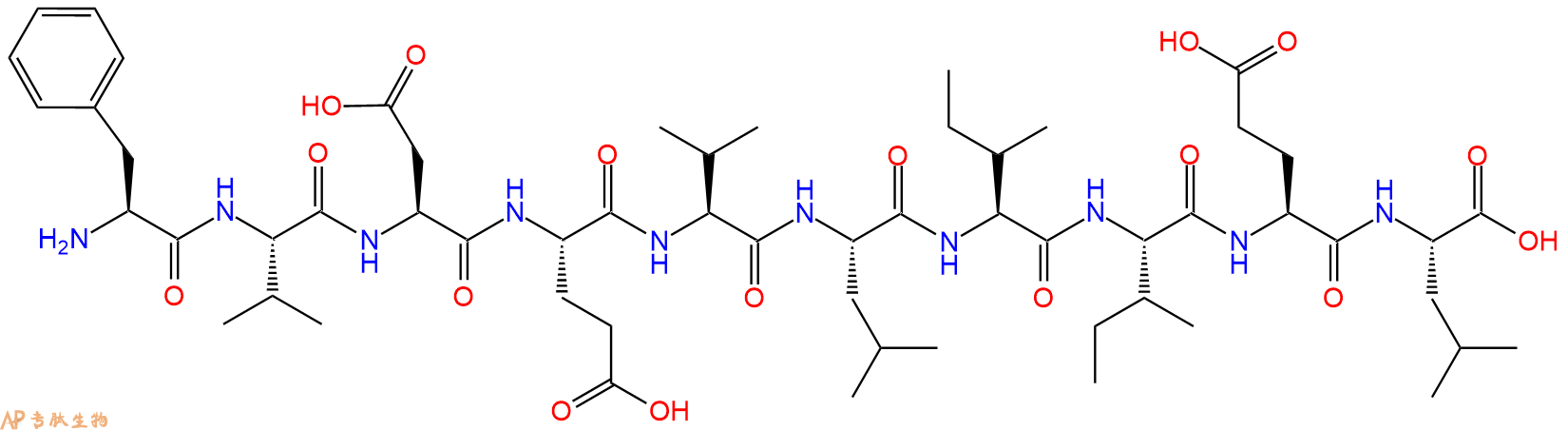 专肽生物产品H2N-Phe-Val-Asp-Glu-Val-Leu-Ile-Ile-Glu-Leu-OH