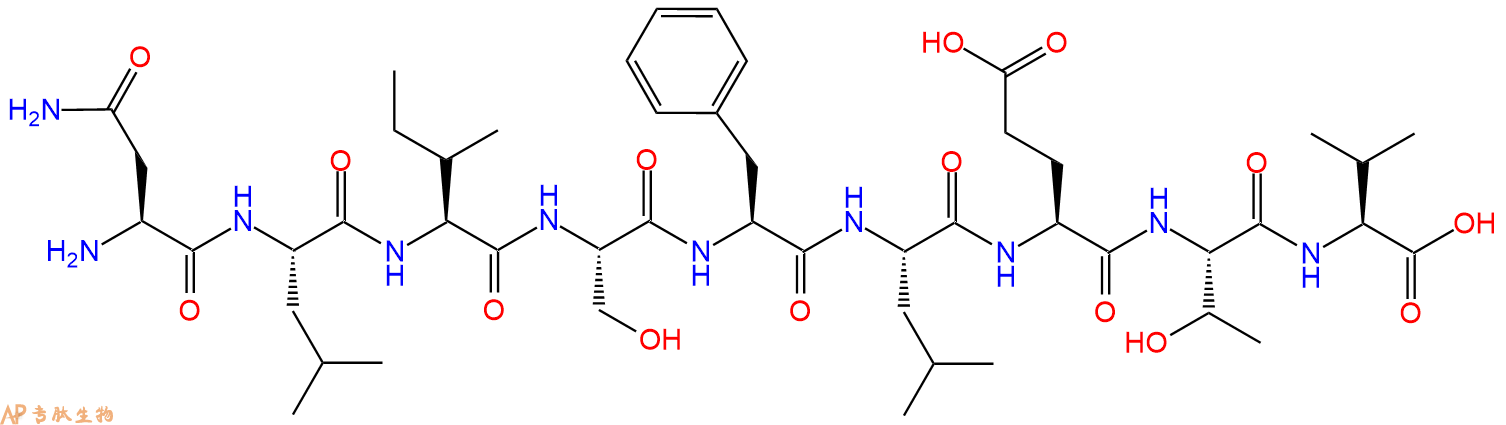 专肽生物产品H2N-Asn-Leu-Ile-Ser-Phe-Leu-Glu-Thr-Val-OH