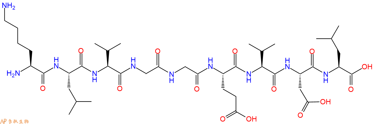 专肽生物产品H2N-Lys-Leu-Val-Gly-Gly-Glu-Val-Asp-Leu-OH