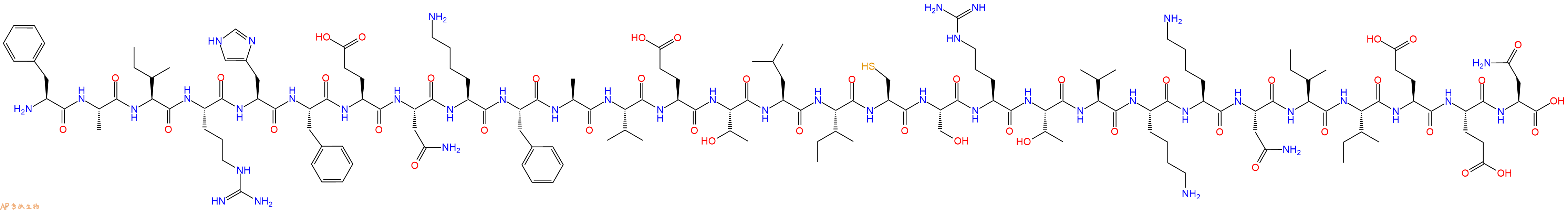专肽生物产品H2N-Phe-Ala-Ile-Arg-His-Phe-Glu-Asn-Lys-Phe-Ala-Val-Glu-Thr-Leu-Ile-Cys-Ser-Arg-Thr-Val-Lys-Lys-Asn-Ile-Ile-Glu-Glu-Asn-OH