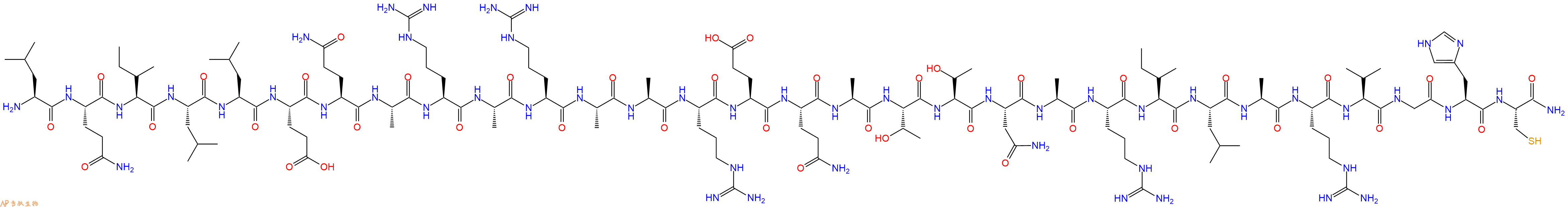专肽生物产品H2N-Leu-Gln-Ile-Leu-Leu-Glu-Gln-Ala-Arg-Ala-Arg-Ala-Ala-Arg-Glu-Gln-Ala-Thr-Thr-Asn-Ala-Arg-Ile-Leu-Ala-Arg-Val-Gly-His-Cys-CONH2
