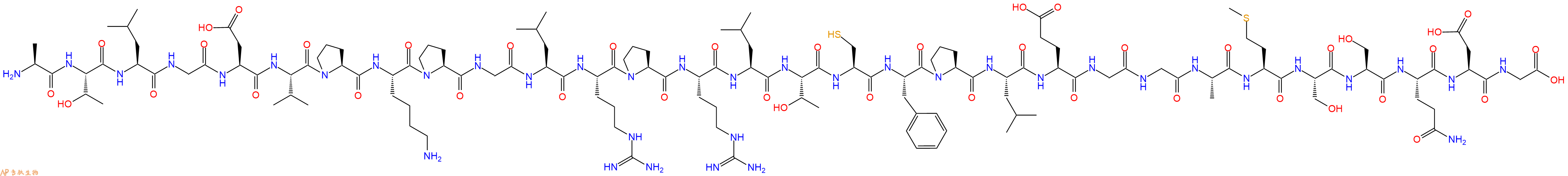 专肽生物产品H2N-Ala-Thr-Leu-Gly-Asp-Val-Pro-Lys-Pro-Gly-Leu-Arg-Pro-Arg-Leu-Thr-Cys-Phe-Pro-Leu-Glu-Gly-Gly-Ala-Met-Ser-Ser-Gln-Asp-Gly-OH