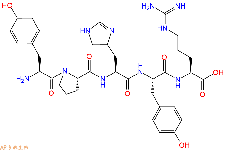 专肽生物产品H2N-Tyr-Pro-His-Tyr-Arg-OH