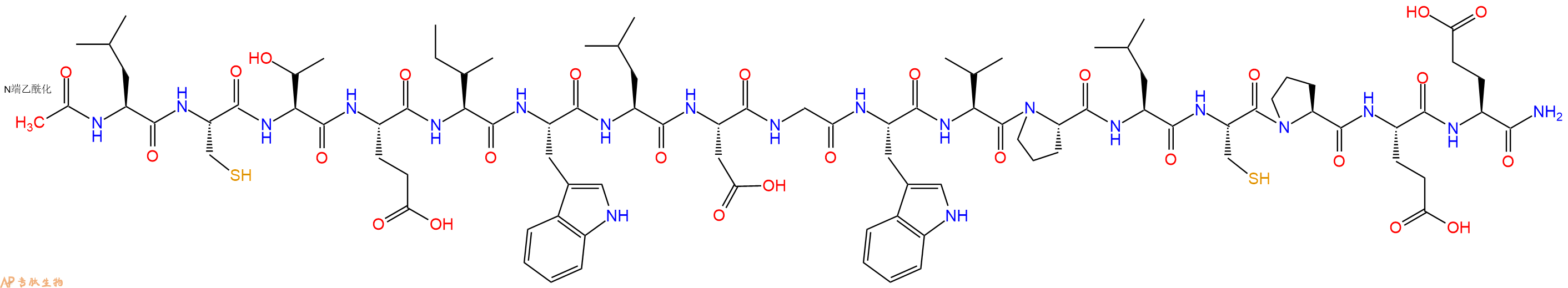 专肽生物产品Ac-Leu-Cys-Thr-Glu-Ile-Trp-Leu-Asp-Gly-Trp-Val-Pro-Leu-Cys-Pro-Glu-Glu-CONH2