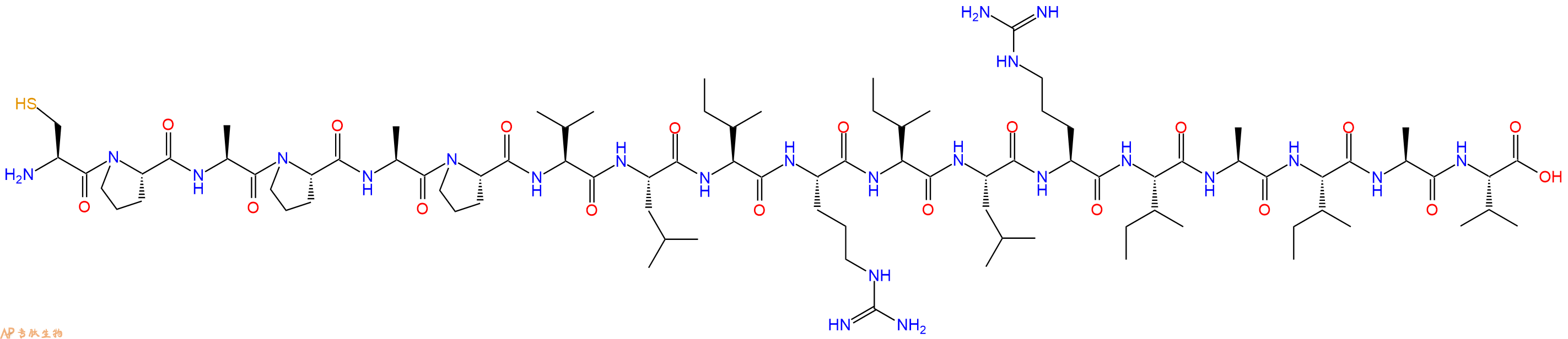 专肽生物产品H2N-Cys-Pro-Ala-Pro-Ala-Pro-Val-Leu-Ile-Arg-Ile-Leu-Arg-Ile-Ala-Ile-Ala-Val-OH