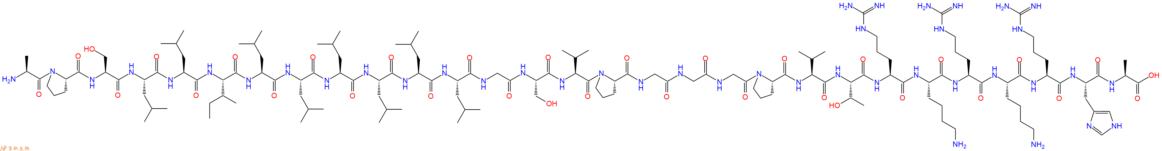 专肽生物产品H2N-Ala-Pro-Ser-Leu-Leu-Ile-Leu-Leu-Leu-Leu-Leu-Leu-Gly-Ser-Val-Pro-Gly-Gly-Gly-Pro-Val-Thr-Arg-Lys-Arg-Lys-Arg-His-Ala-OH