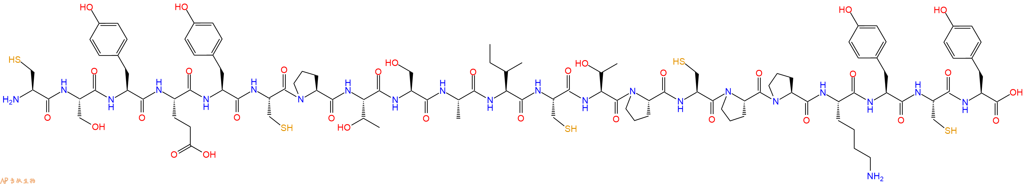 专肽生物产品H2N-Cys-Ser-Tyr-Glu-Tyr-Cys-Pro-Thr-Ser-Ala-Ile-Cys-Thr-Pro-Cys-Pro-Pro-Lys-Tyr-Cys-Tyr-OH