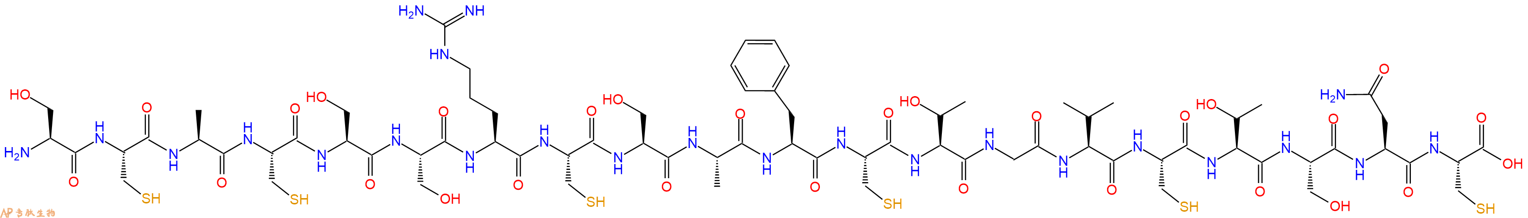 专肽生物产品H2N-Ser-Cys-Ala-Cys-Ser-Ser-Arg-Cys-Ser-Ala-Phe-Cys-Thr-Gly-Val-Cys-Thr-Ser-Asn-Cys-OH