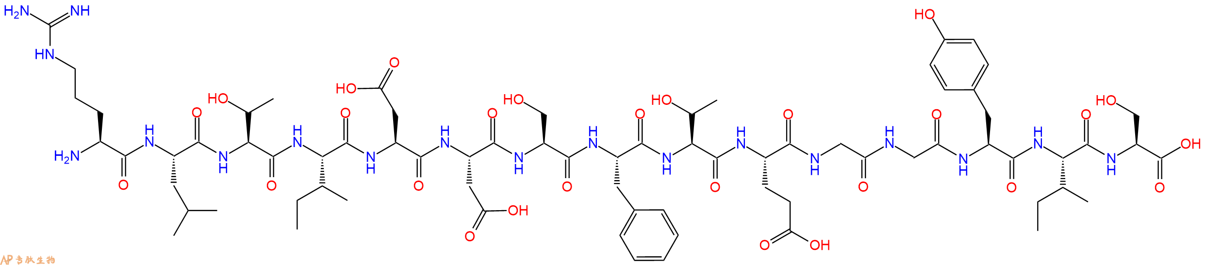专肽生物产品H2N-Arg-Leu-Thr-Ile-Asp-Asp-Ser-Phe-Thr-Glu-Gly-Gly-Tyr-Ile-Ser-OH