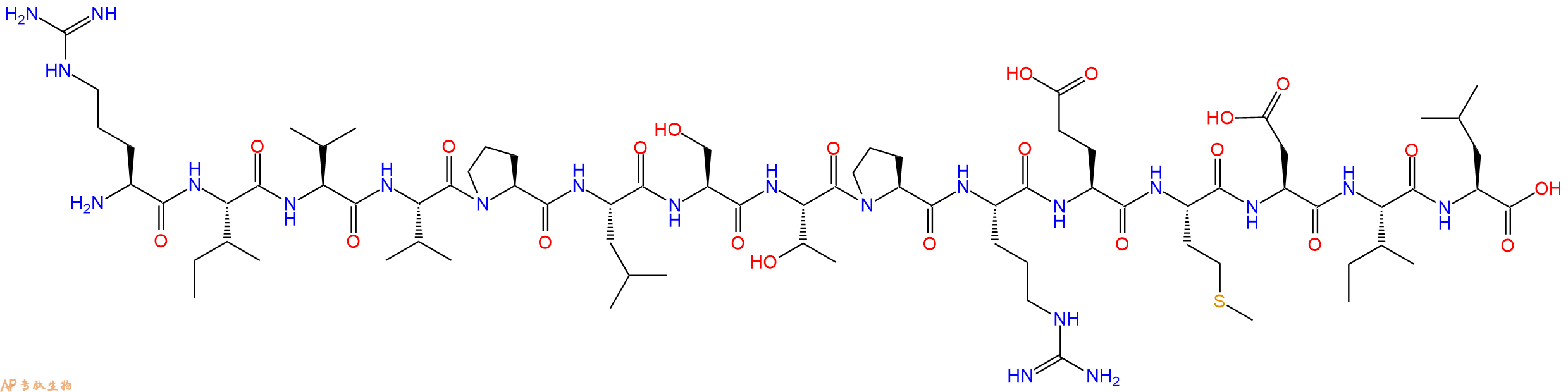 专肽生物产品H2N-Arg-Ile-Val-Val-Pro-Leu-Ser-Thr-Pro-Arg-Glu-Met-Asp-Ile-Leu-OH