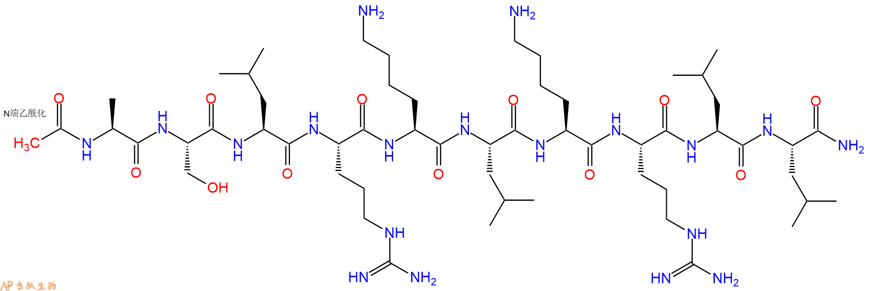 专肽生物产品Ac-Ala-Ser-Leu-Arg-Lys-Leu-Lys-Arg-Leu-Leu-CONH2