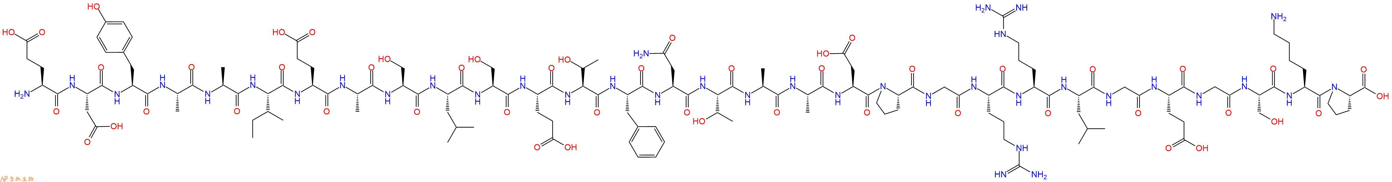 专肽生物产品H2N-Glu-Asp-Tyr-Ala-Ala-Ile-Glu-Ala-Ser-Leu-Ser-Glu-Thr-Phe-Asn-Thr-Ala-Ala-Asp-Pro-Gly-Arg-Arg-Leu-Gly-Glu-Gly-Ser-Lys-Pro-OH