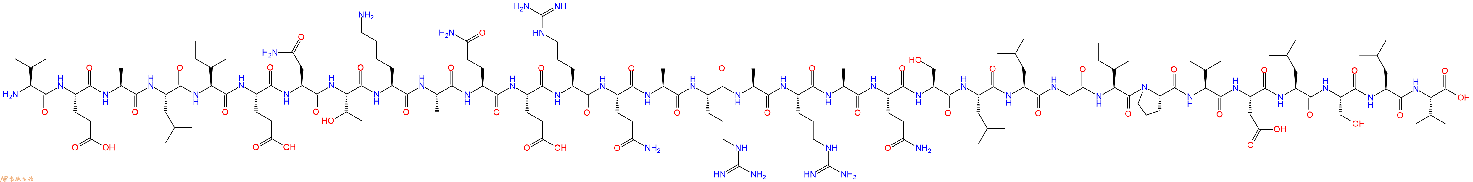 专肽生物产品H2N-Val-Glu-Ala-Leu-Ile-Glu-Asn-Thr-Lys-Ala-Gln-Glu-Arg-Gln-Ala-Arg-Ala-Arg-Ala-Gln-Ser-Leu-Leu-Gly-Ile-Pro-Val-Asp-Leu-Ser-Leu-Val-OH