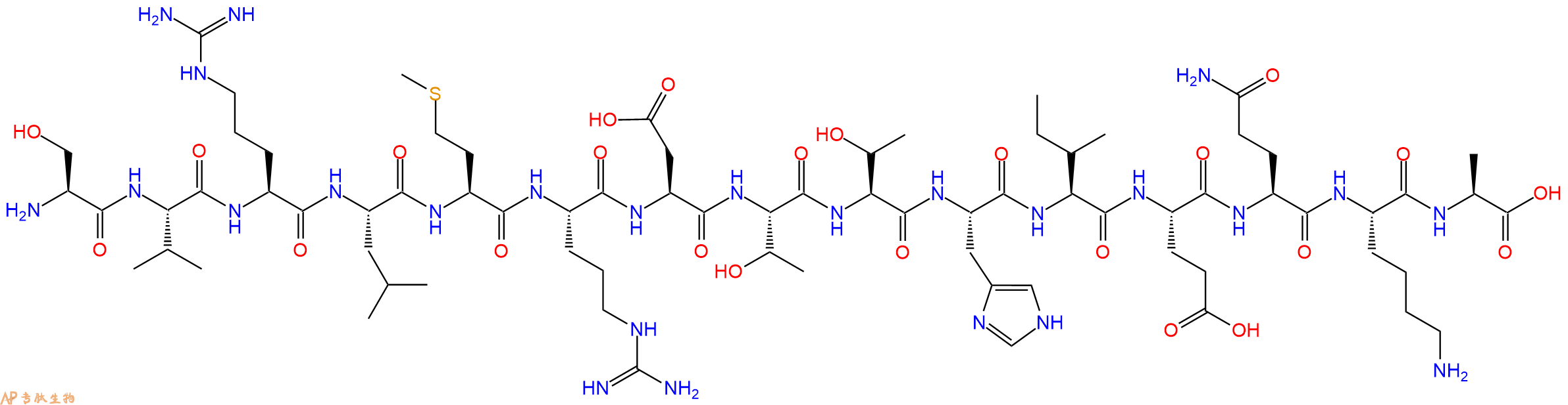 专肽生物产品H2N-Ser-Val-Arg-Leu-Met-Arg-Asp-Thr-Thr-His-Ile-Glu-Gln-Lys-Ala-OH