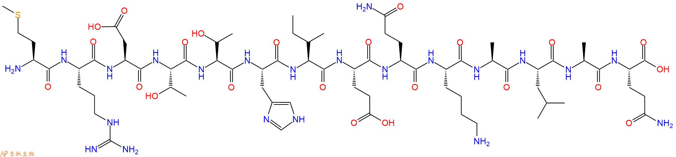 专肽生物产品H2N-Met-Arg-Asp-Thr-Thr-His-Ile-Glu-Gln-Lys-Ala-Leu-Ala-Gln-OH