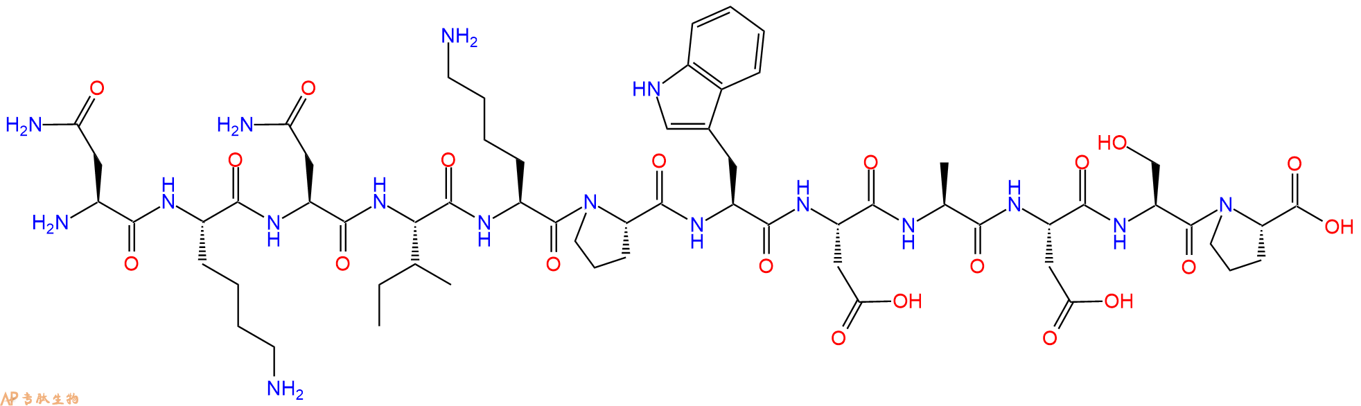 专肽生物产品H2N-Asn-Lys-Asn-Ile-Lys-Pro-Trp-Asp-Ala-Asp-Ser-Pro-OH