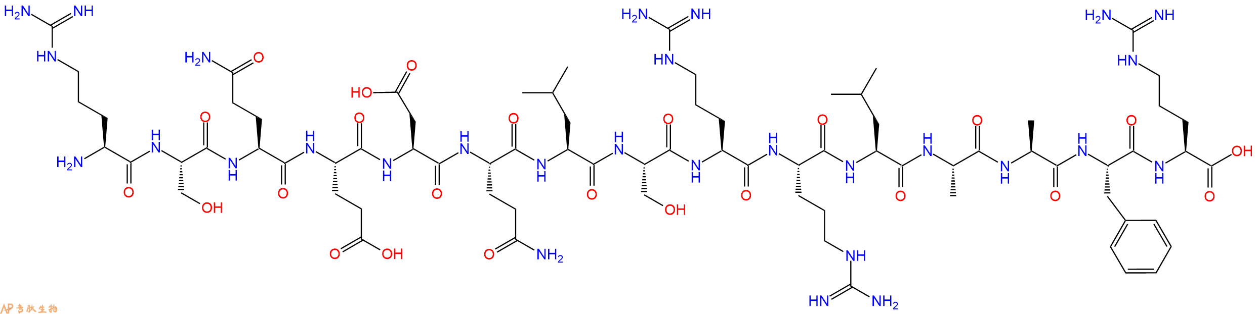 专肽生物产品H2N-Arg-Ser-Gln-Glu-Asp-Gln-Leu-Ser-Arg-Arg-Leu-Ala-Ala-Phe-Arg-OH