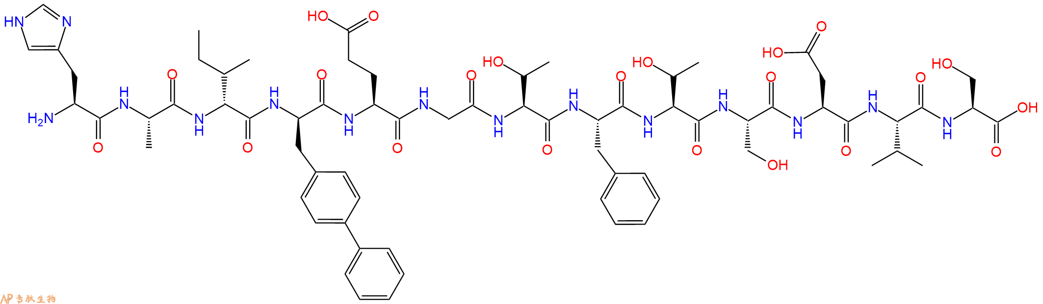 专肽生物产品H2N-His-Ala-DIle-DBip-Glu-Gly-Thr-Phe-Thr-Ser-Asp-Val-Ser-OH