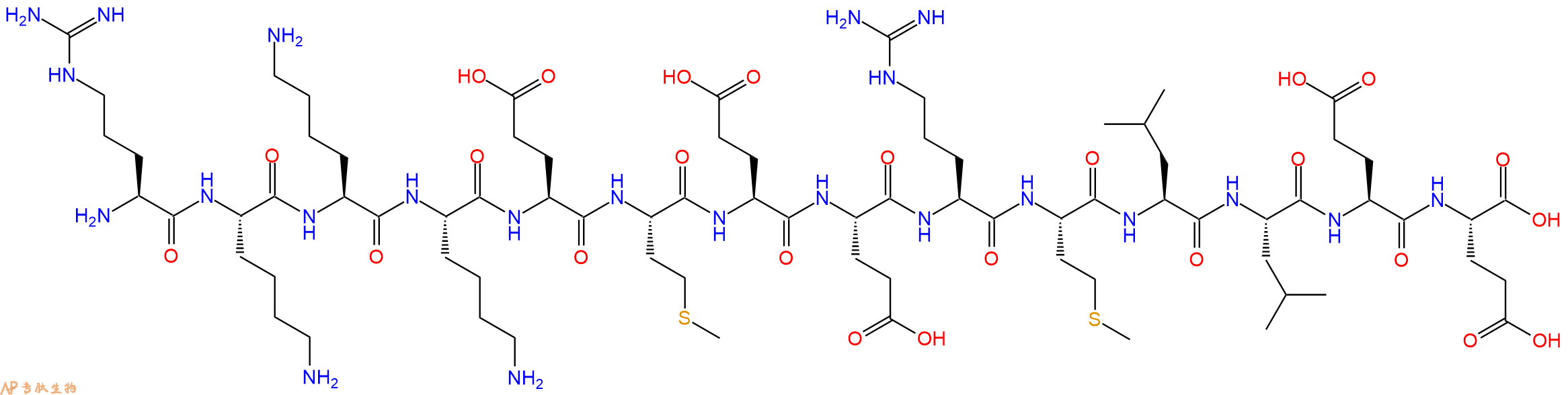 专肽生物产品H2N-Arg-Lys-Lys-Lys-Glu-Met-Glu-Glu-Arg-Met-Leu-Leu-Glu-Glu-OH