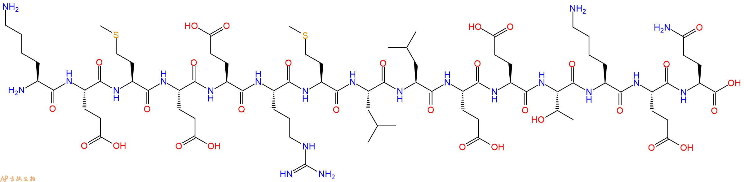 专肽生物产品H2N-Lys-Glu-Met-Glu-Glu-Arg-Met-Leu-Leu-Glu-Glu-Thr-Lys-Glu-Gln-OH